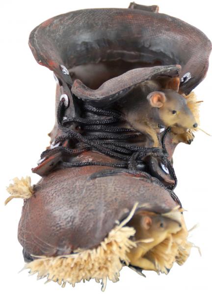 Pflanzschuh links mit Mäusen ca. 14 cm - Gartendekoration